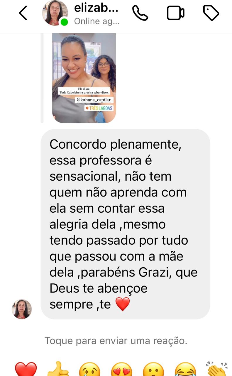 Mensagem real de aluna 2