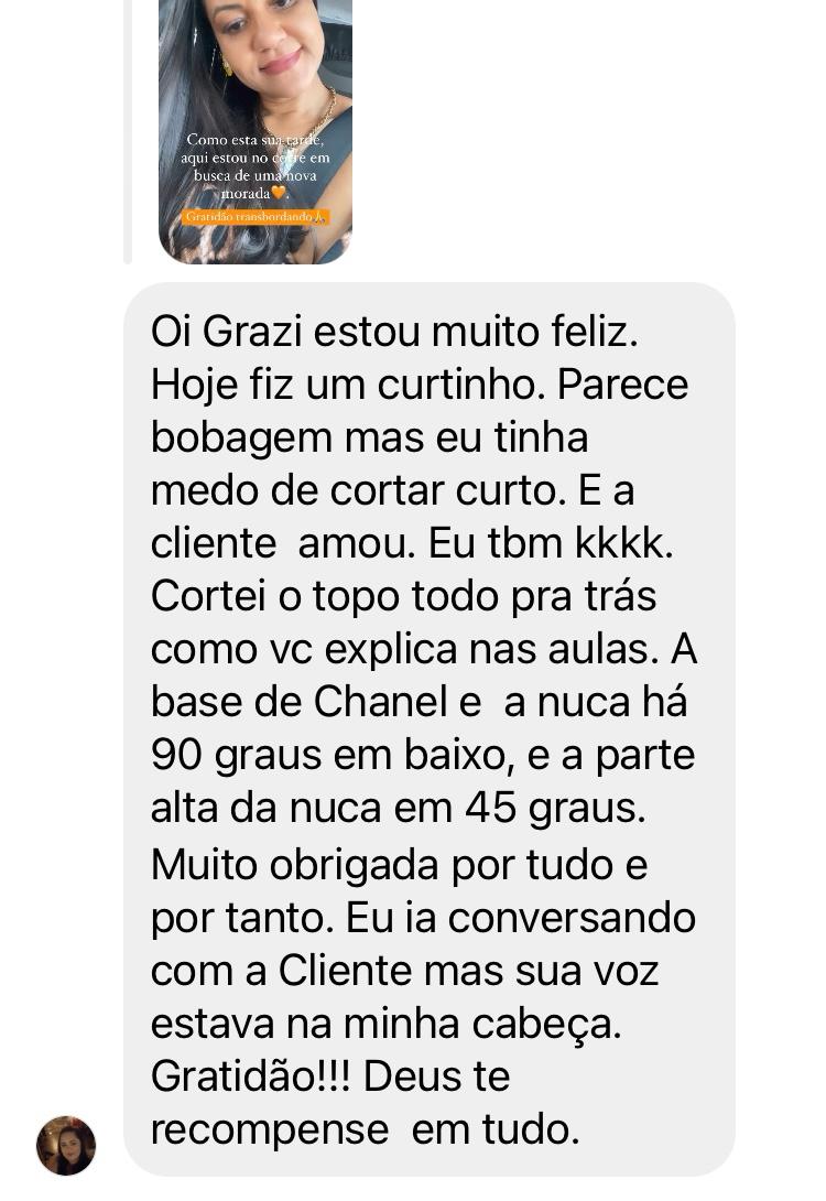 Mensagem real de aluna 1